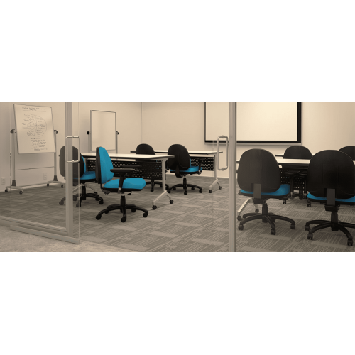 Agent Chair Model 1425 by 9to5 Seating in White with Black Accents-3