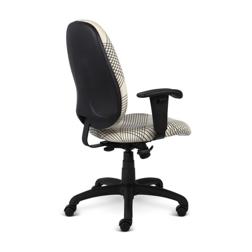 Agent Chair Model 1425 by 9to5 Seating in White with Black Accents-2