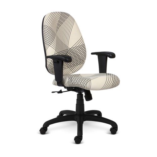 Agent Chair Model 1425 by 9to5 Seating in White with Black Accents-1