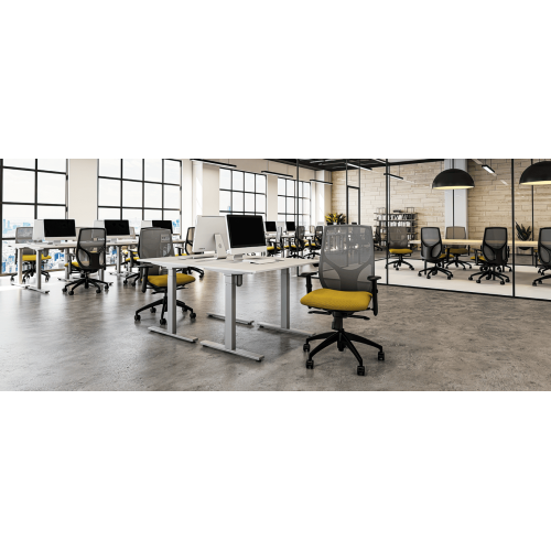 Vault Chair Model 1460 by 9to5 Seating in Yellow-4