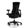 Embody office chair, on castors, graphite frame, black fabric, 3014-1