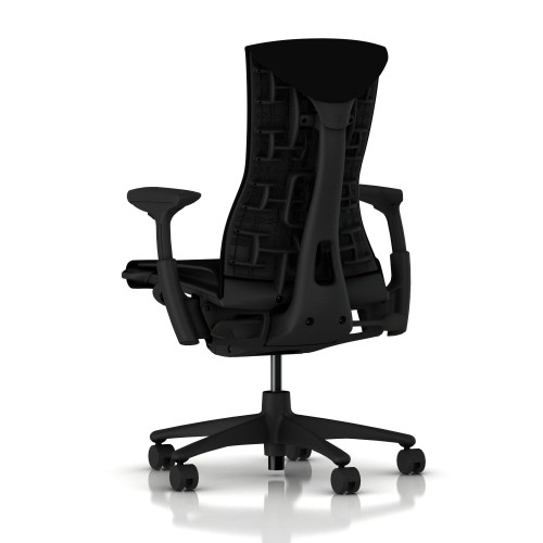 Embody office chair, on castors, graphite frame, black fabric, 3014-1