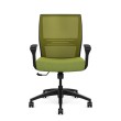 SitOnIt Amplify task chair with medium back, mesh back, green fabric seat, black frame, on wheels-7