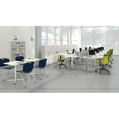 Anytime multipurpose chair by SitOnIt in beige with upholstered back and seat-5