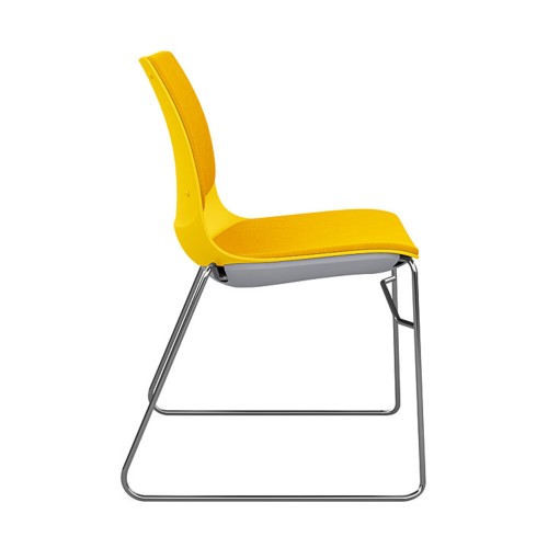 SitOnIt Baja Wire Rod Multi-Purpose Chair in Yellow with Upholstered Back and Seat-1