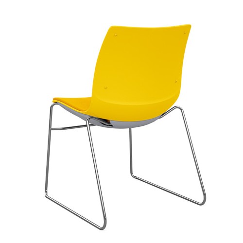 SitOnIt Baja Wire Rod Multi-Purpose Chair in Yellow with Upholstered Back and Seat-2
