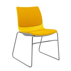 SitOnIt Baja Wire Rod Multi-Purpose Chair in Yellow with Upholstered Back and Seat
