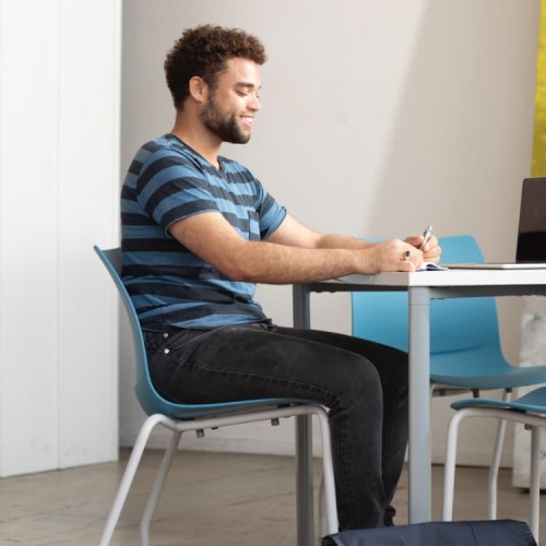 SitOnIt Baja Wire Rod Multi-Purpose Chair in Yellow with Upholstered Back and Seat-8