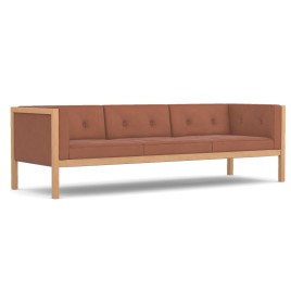 Cube - living room sofa 2 meters and 54 cm long, leather - brown, MH07