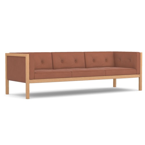 Cube - living room sofa 2 meters and 54 cm long, leather - brown, MH07