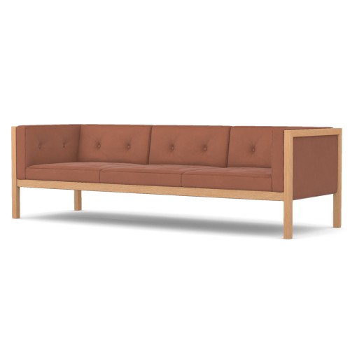 Cube - living room sofa 2 meters and 54 cm long, leather - brown, MH07-4