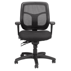 Office chair on castors, Apollo medium back rest, fabric on the seat, backrest - mesh, black color