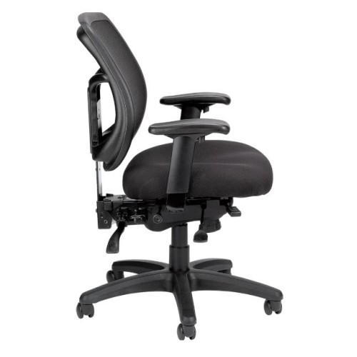 Office chair on castors, Apollo medium back rest, fabric on the seat, backrest - mesh, black color-3