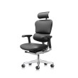 Office chair on castors, Ergohuman leather with headrest, black color-6