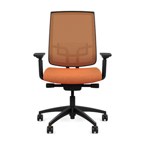 Office chair on castors - Focus 2.0 from SitOnIt, orange color