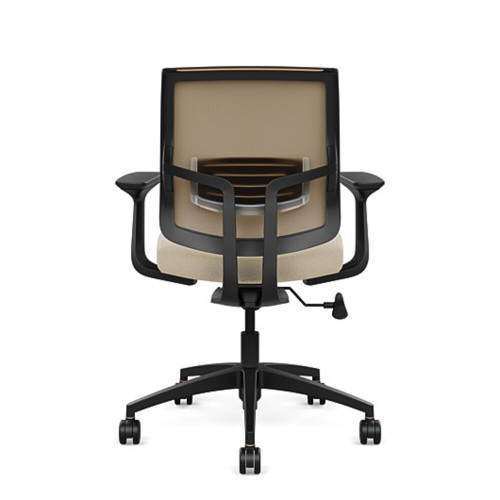 Focus 2.0 executive chair by SitOnIt with medium back, back material - mesh, seat - beige fabric, black frame, on wheels-2