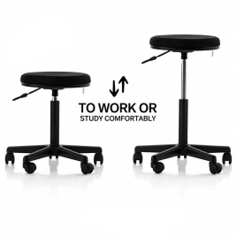 GoldSit Furniture  Mega Stool - Office Chair, Upholstered Seat, Color Black with Black Polymer Base | Office Environments