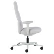 Asari - designer chair with high back on casters, base - white, fabric - light gray, MZM-3