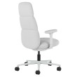 Asari - designer chair with high back on casters, base - white, fabric - light gray, MZM-4