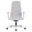 Asari - designer chair with high back on casters, base - white, fabric - light gray, MZM-1