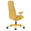 Asari - designer chair with high back on casters, base - white, fabric - yellow, DZLU25-4