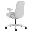 Asari - designer chair with medium back on casters, base - white, fabric - light gray, MZM-4