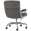 Eames - executive chair on casters, polished aluminum base, brown leather upholstery, 3C38-3
