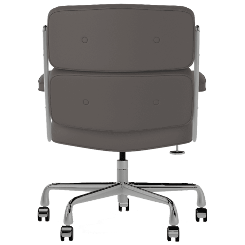 Eames - executive chair on casters, polished aluminum base, brown leather upholstery, 3C38-4