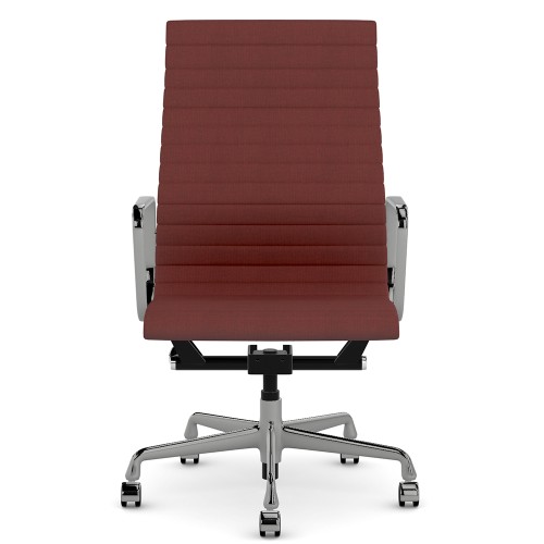 Eames - office chair on casters, high back, base - polished aluminum, fabric - red, ZMD23-1