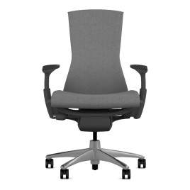 Embody - office chair on casters, base - Graphite / Titanium, fabric - light gray, HA09