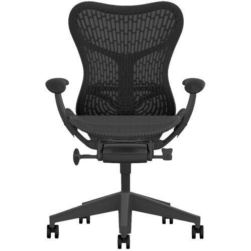 Mirra 2 - office chair on casters, base - black, fabric - gray-4