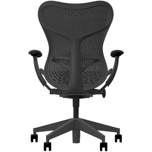 Mirra 2 - office chair on casters, base - black, fabric - gray-2