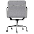 Eames - office chair with soft cushions on castors, middle back, base - polished aluminum, fabric - gray, 8MD04-4