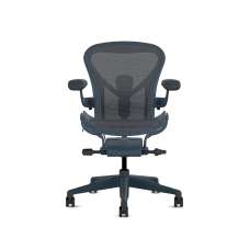 Herman Miller Aeron - Office Chair, Size A, Color Blue, Steel Base With Polyamide Castors | Long Hours Comfort