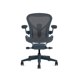 Herman Miller Aeron - Office Chair, Size A, Color Blue, Steel Base With Polyamide Castors | Long Hours Comfort