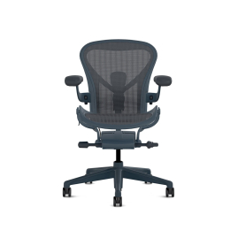 Herman Miller Aeron - Office Chair, Size A, Color Blue, Steel Base With Polyamide Castors | Long Hours Comfort
