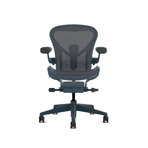 Herman Miller Aeron - Office Chair, Size A, Color Blue, Steel Base With Polyamide Castors | Long Hours Comfort