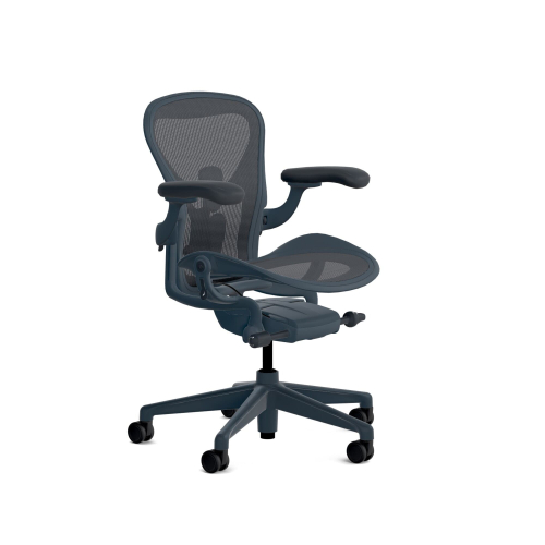 Herman Miller Aeron - Office Chair, Size A, Color Blue, Steel Base With Polyamide Castors | Long Hours Comfort-1