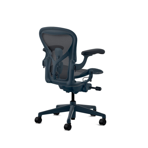 Herman Miller Aeron - Office Chair, Size A, Color Blue, Steel Base With Polyamide Castors | Long Hours Comfort-3