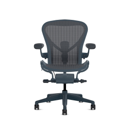 Herman Miller Aeron - Office Chair, Size B, Color Blue, Steel Base With Polyamide Castors | Home & Office