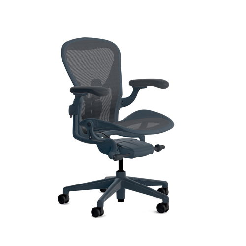 Herman Miller Aeron - Office Chair, Size B, Color Blue, Steel Base With Polyamide Castors | Home & Office-1