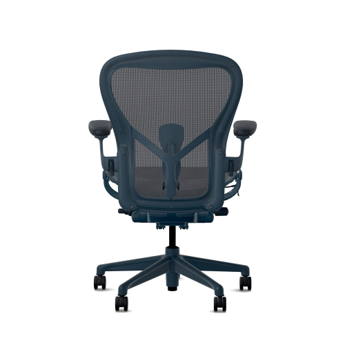 Herman Miller Aeron - Office Chair, Size C, Color Blue, Steel Base With Rubber Castors | Corporate Use-3