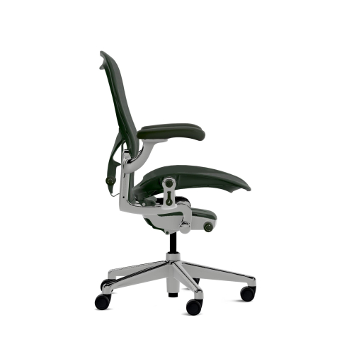 Herman Miller Aeron - Office Chair, Size C, Green Seat and Backrest, Polished Aluminum Base With Rubber Castors | Professional Appearance-2