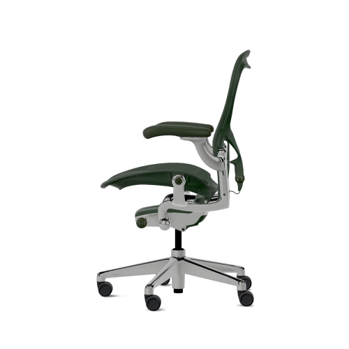 Herman Miller Aeron - Office Chair, Size C, Green Seat and Backrest, Polished Aluminum Base With Rubber Castors | Professional Appearance-6