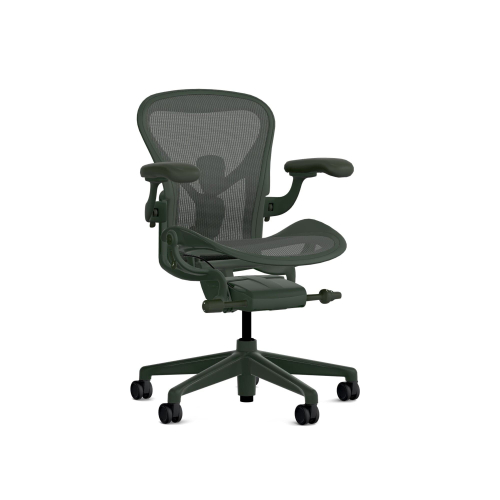Herman Miller Aeron - Office Chair, Size A, Color Green, Steel Base With Rubber Castors | Desk Work-1