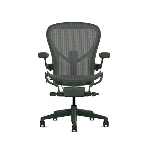 Herman Miller Aeron - Office Chair, Size C, Color Green, Steel Base With Rubber Castors | Offices