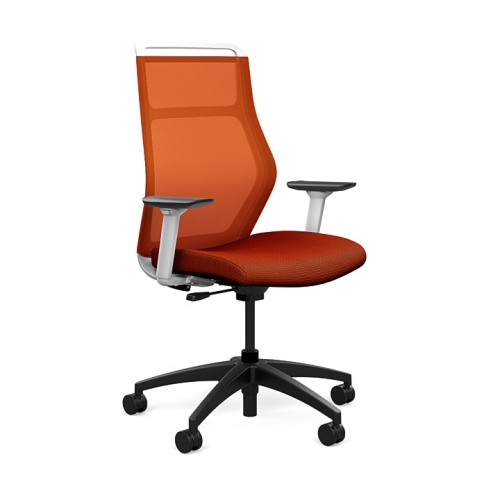 Office chairs on castors Hexy from SitOnIt, orange color-4