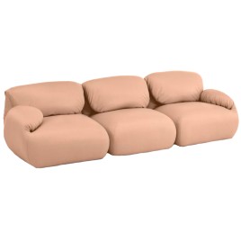 Luva - three-seater modular sofa for living room, leather - beige