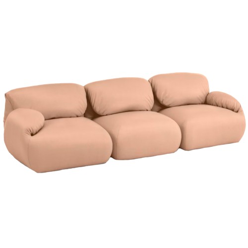 Luva - three-seater modular sofa for living room, leather - beige