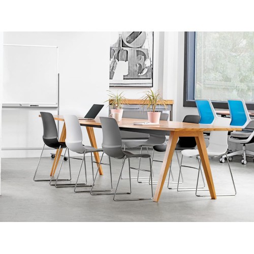 SitOnIt Mika Wire Rod Multipurpose Stackable Chair in White-8